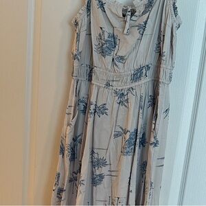 Torrid Gray and Blue Floral Maxi Dress